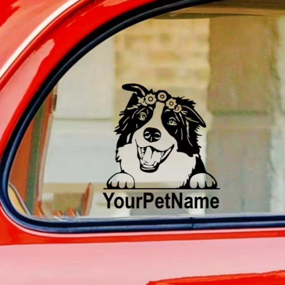 My Border Collie Custom Name Animal Dog Vinyl Graphic‎ Auto Laptop Decal Sticker